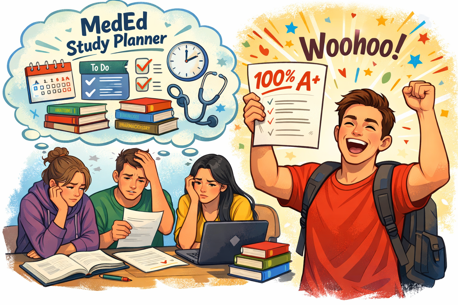 MedEd Study Planner – sample USMLE daily study schedule output